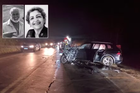Casal morre em batida entre moto e carro na BR-354, em Campo Belo